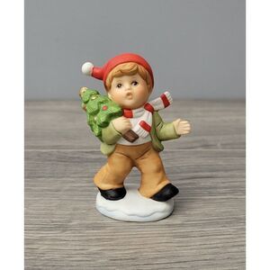 Vintage Boy Christmas Tree Figurine Holiday Winter Made in Sri Lanka
